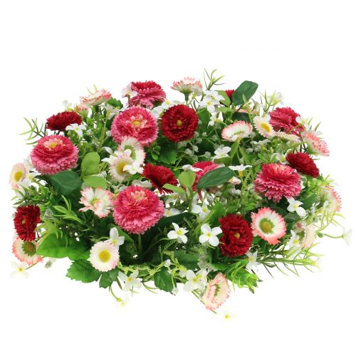 Floristik24 Květinový věnec s Bellis růžovo-bílý Ø30cm
