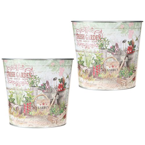 položky Květináč malý kovový barevný Fresh Garden H16cm 2ks
