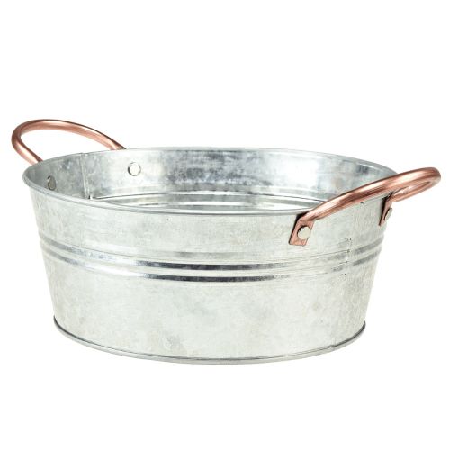 Floristik24 Mísa na květiny kulatá s uchy kovová mísa Ø24cm V10cm