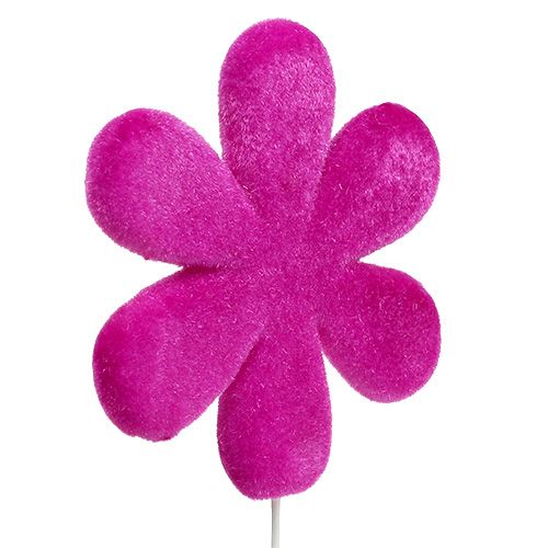 položky Květinová tyčinka květ barevný semišový Ø8,5cm 8 ks