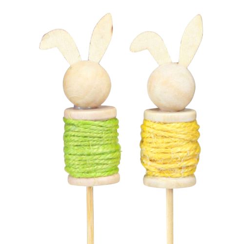 položky Dřevěné velikonoční květinové špunty Easter Bunny Green Yellow L32cm 8 ks