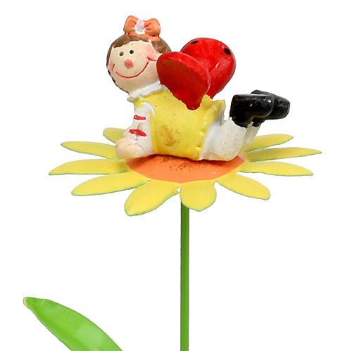 Floristik24 Květinová zástrčka kovová květina druh. 6,5cm L32cm 4ks