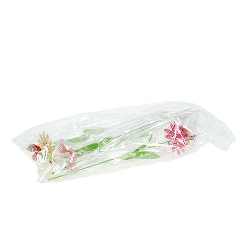 Floristik24 Květinová zástrčka kovová květina druh. 6,5cm L32cm 4ks