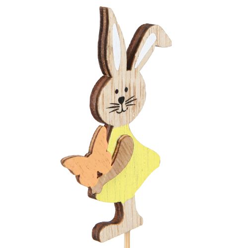 Floristik24 Květinové špunty Velikonoční zajíčci dekorace dřevěné barevné 5x8cm 16 ks