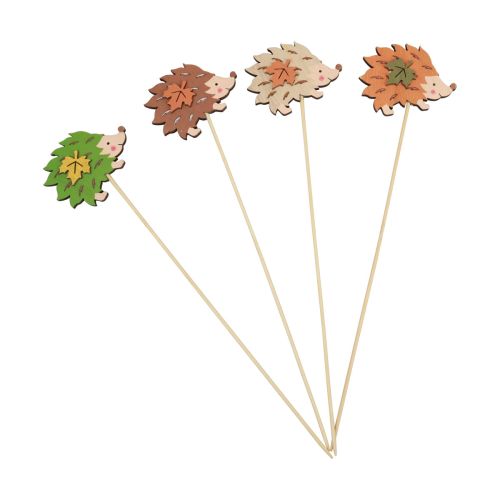 položky Květinová zátka dřevěná dekorace ježek hnědozelená 8×6cm 12ks