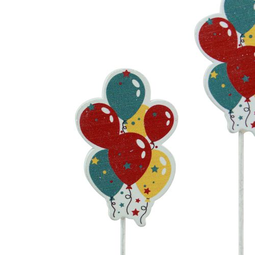 položky Květinová zátka kytice ozdobná dort balonky barevné 26cm 15 kusů