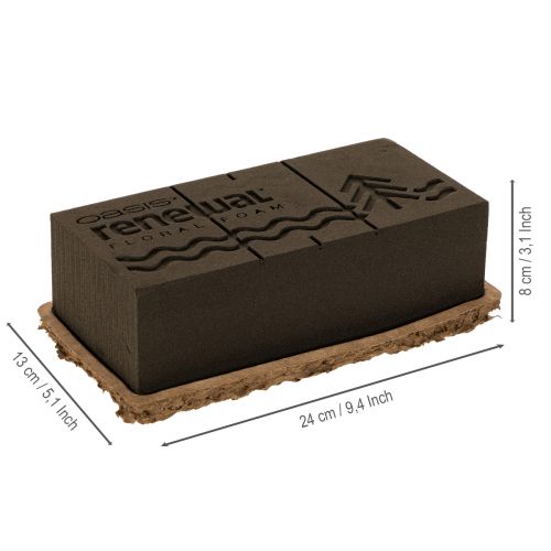 položky Květinová pěna 1/1 kostka OASIS® Renewal® Květinová pěna Biolit® 24 cm 2 ks