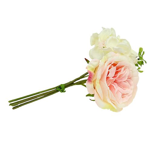 Floristik24 Kytice mini růžovo-krémová 20cm