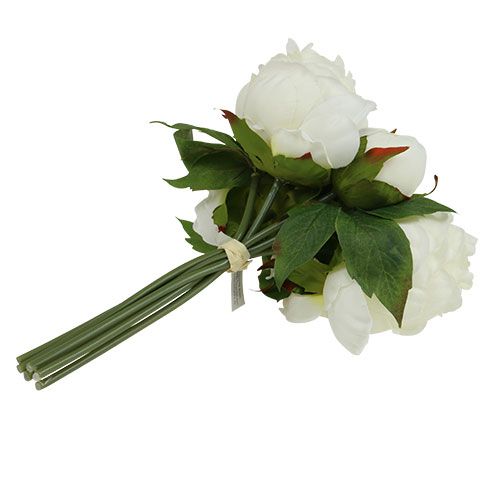Floristik24 Kytice z pivoněk bílá L30cm