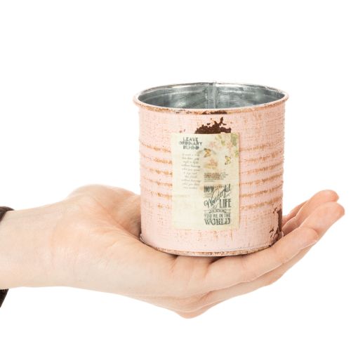 položky Květináč, dekorativní plechovka, vzor lososa, kovová dóza na bylinky, Ø8cm, V7,5cm