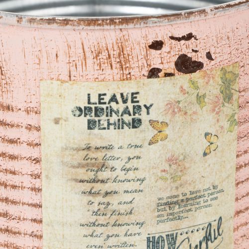 položky Dekorativní květináč plechovka lososový kovový květináč Ø15,5 cm V15 cm