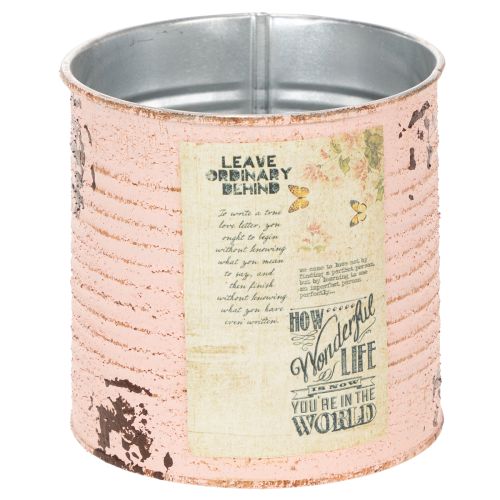 Floristik24 Dekorativní květináč plechovka lososová kovová letní dekorace Ø11cm V10,5cm