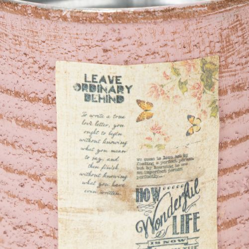 položky Dekorativní plechový květináč kulatý kovový květináč s růží v antickém stylu Ø8 cm V7,5 cm