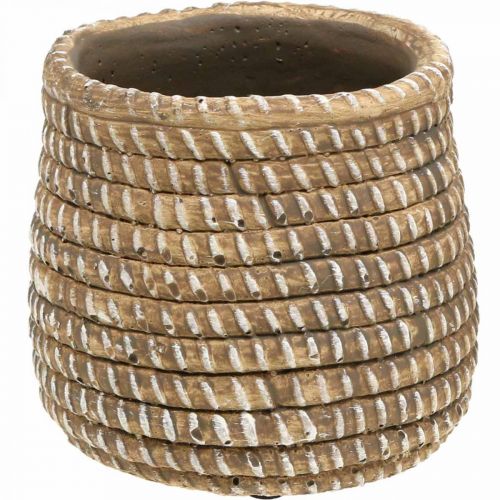 Floristik24 Boho květináč pletený keramický Ø6cm V7,5cm 4ks