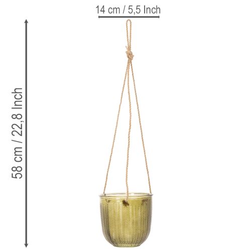 Skleněný květináč/závěsná lucerna, fialová/zelená, 14 cm, 2 kusy | Floristik24.cz