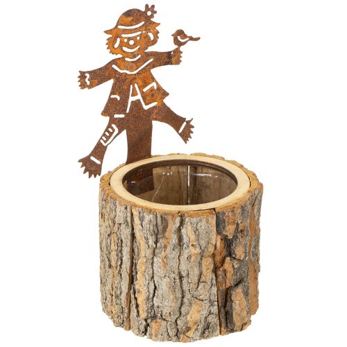Floristik24 Dřevěný květináč Scarecrow Rez V24,5 cm