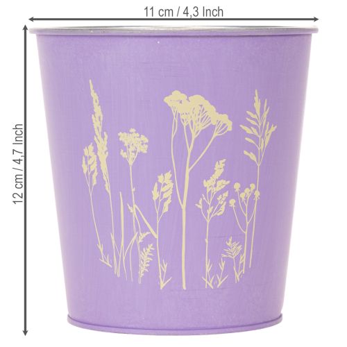 Kulatý pastelový květináč s květinovým motivem pro pokojové rostliny, 12 cm, 3 kusy | Floristik24.cz