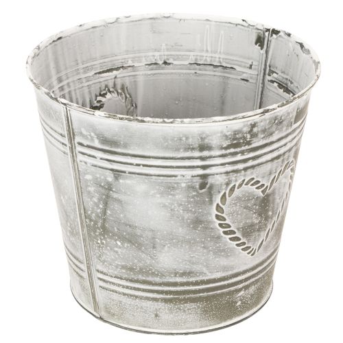 položky Květináč v shabby chic stylu, kovový, ve tvaru srdce, Ø17,5 cm, V15,5 cm