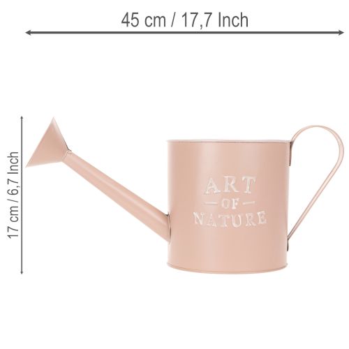 Dekorativní květináč/konev na zalévání, starorůžový zinek, Ø16,5 cm V17 cm | Floristik24.cz