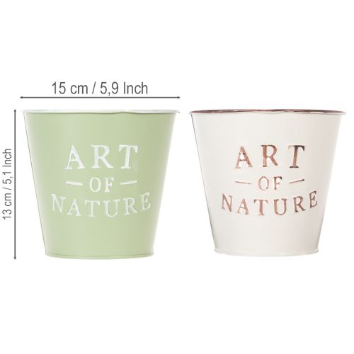 Květináč Art of Nature s nápisem, dekorace na parapet a do obývacího pokoje, 15 cm, 2 kusy | Floristik24.cz
