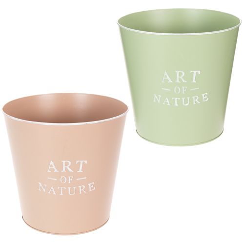 Dekorativní obaly na květináče Art of Nature, sada 2 ks, pastelová zelená a růžová, průměr 22 cm
