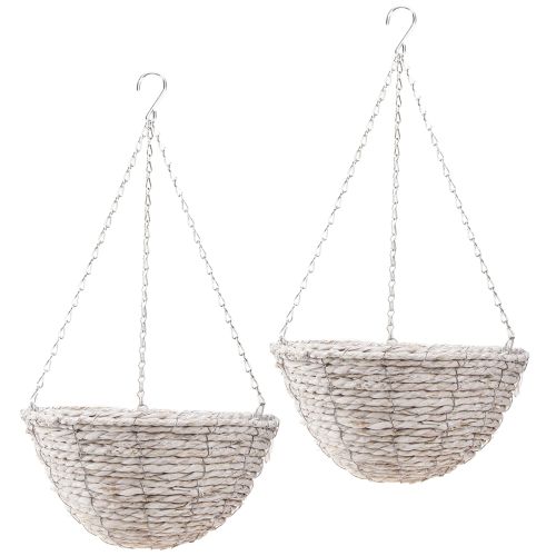 položky Květináč závěsný slaměný přírodní bílý Ø28cm H15cm 2ks
