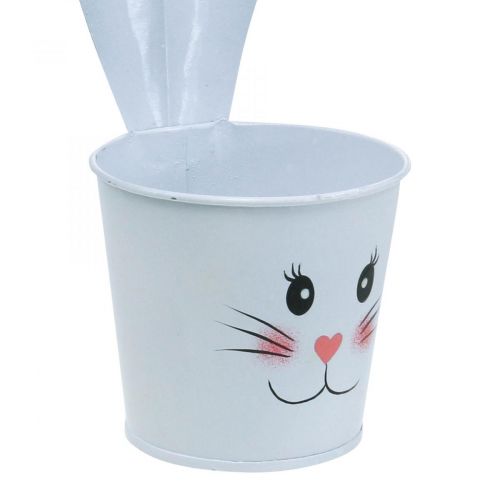 Floristik24 Květináč květináč zajíc kovový bílý velikonoční dekorace Ø8cm V20,5cm 4ks