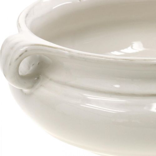 Floristik24 Květináč s rukojetí Květináč Keramický květináč bílý Ø22cm
