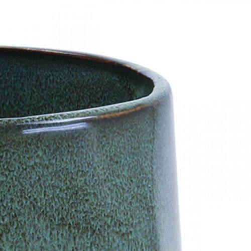 položky Květináč keramický květináč zelený šestihranný Ø14cm V12cm