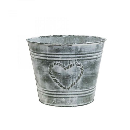 Květináč shabby chic květináč kovové srdce Ø17cm V13,5cm