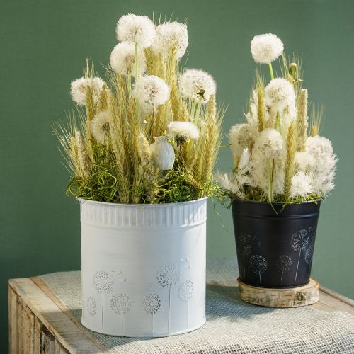 Floristik24 Květináč květináč Pampeliška bílý Ø12,5cm V14cm