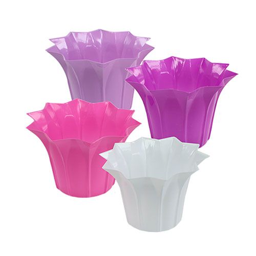 Floristik24 Plastový květináč barevný Ø15cm H10cm 10ks