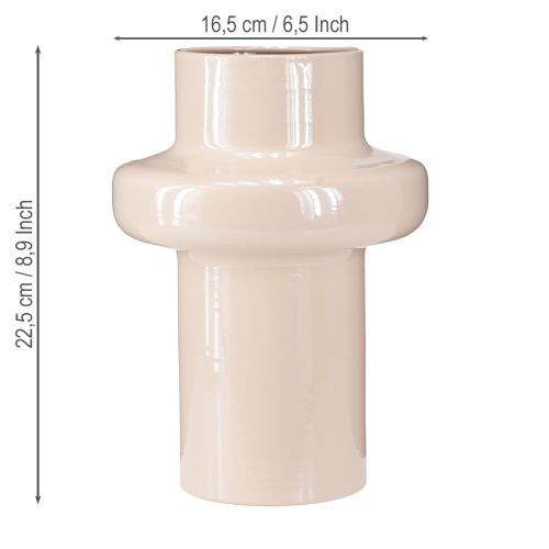 položky Kovová váza na květiny, hnědá, cappuccino smalt, Ø17cm, výška23cm
