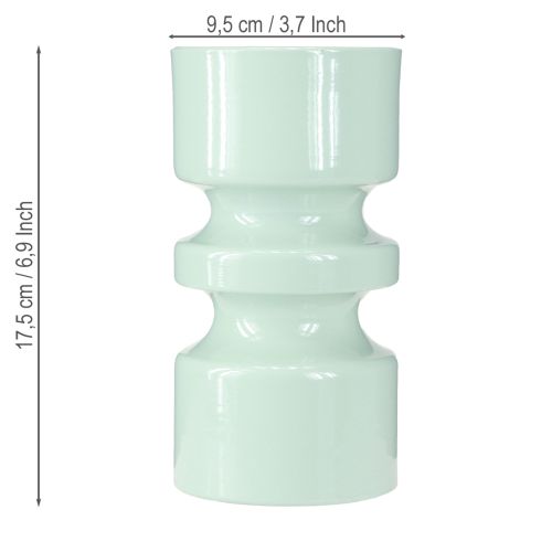 položky Váza na květiny kovová v mintově zeleném smaltu Ø9cm H17,5cm