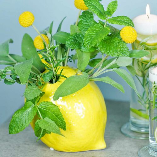 Floristik24 Váza na květiny Deco Lemon Váza Keramická letní dekorace V11,5cm