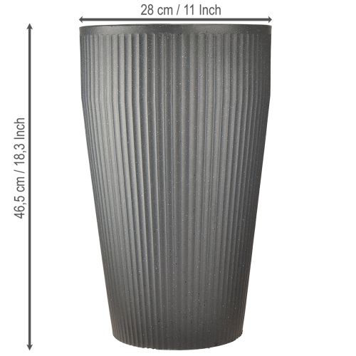 položky Stojací váza plastový květináč antracit Ø28cm V46,5cm