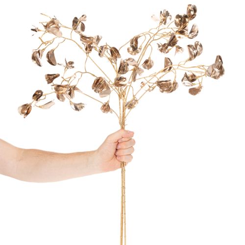 Umělá vánoční rostlina s větvičkou květu fazole, kovová, 80 cm, 3 ks | Floristik24.cz