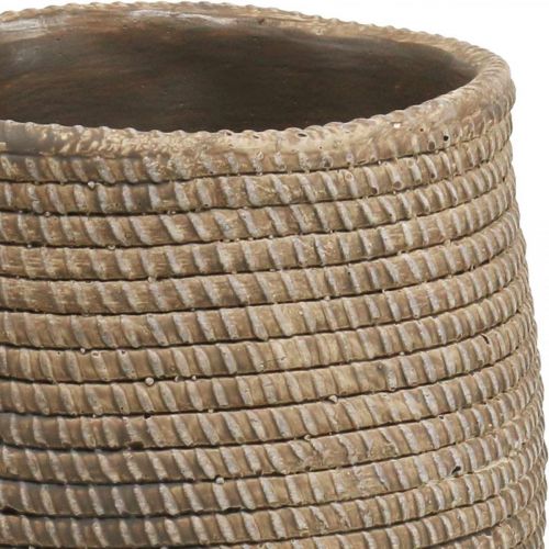 Floristik24 Boho květináč pletený vzor květináč keramický Ø12cm V14cm 2ks