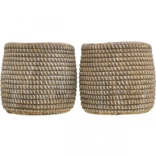 položky Boho květináč cachepot keramický splétaný vzhled Ø9cm V10,5cm 2ks