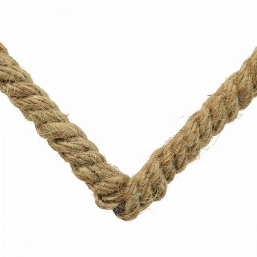 Floristik24 Boho styl, srdce kovový prsten ozdobný prsten jutová stuha B23cm 4ks