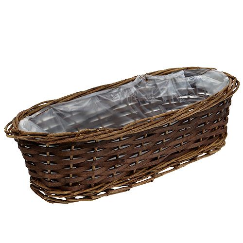 Floristik24 Koš na chleba oválný neloupaný 35cm H10cm