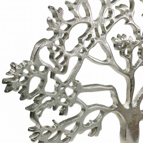 položky Kovový stromeček, dekorativní buk na dřevěném podstavci, stříbrná kovová dekorace, strom života, mangové dřevo