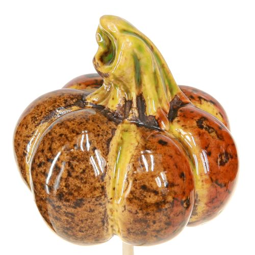 položky Barevné mini dýně na špejli keramická dekorace 5-6,5 cm 3 kusy