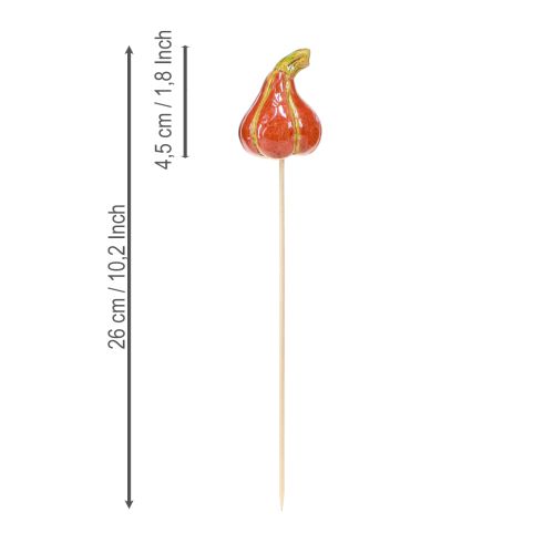 položky Barevné mini dýně na špejli keramická dekorace 5-6,5 cm 3 kusy