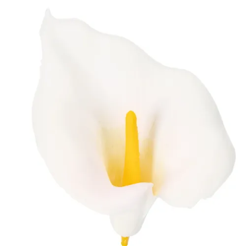 Umělá kala se žlutými tyčinkami, dekorativní květy, 35 cm, 10 kusů | Floristik24.cz