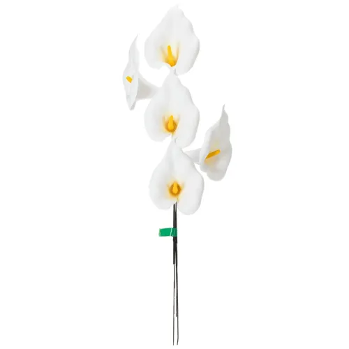 Umělá kala se žlutými tyčinkami, dekorativní květy, 35 cm, 10 kusů | Floristik24.cz