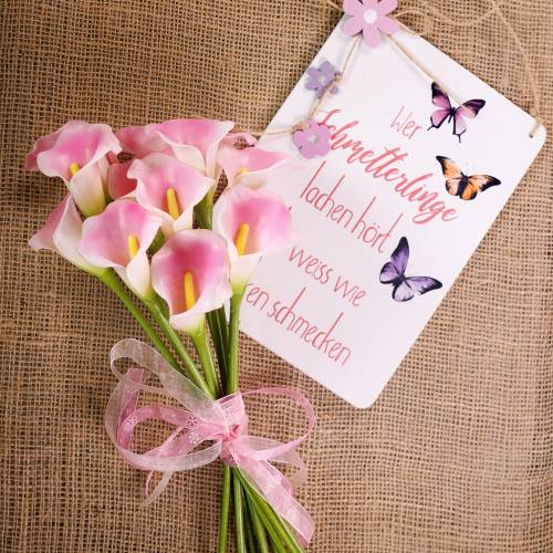 Floristik24 Calla dekorativní květina růžová 57cm 12ks