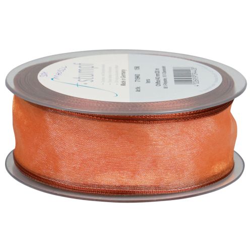 Floristik24 Šifonová stuha organzová stuha organzová oranžová 40mm 20m