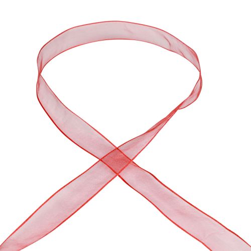 položky Šifonová stuha organzová stuha ozdobná stuha organza červená 15mm 20m