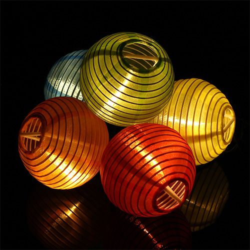 Floristik24 Čínské lucerny s 20 LED vícebarevnými 9,5m